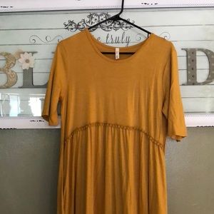 Mustard yellow spring dress